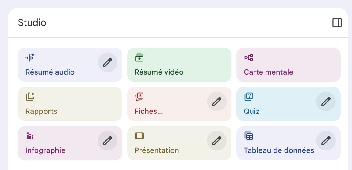 NotebookLM transformant un jeu de documents d'agence en formats exploitables