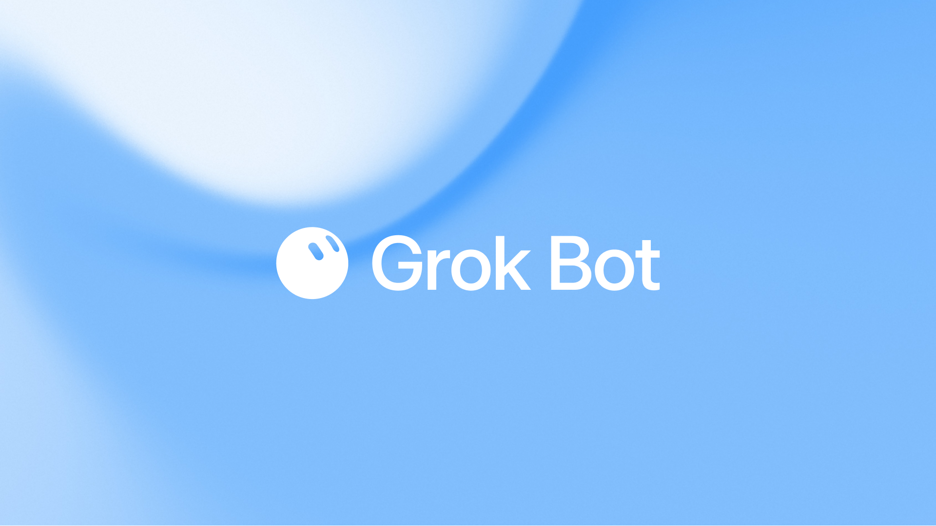 Logo Grok Bot, une bille blanche sur fond bleu